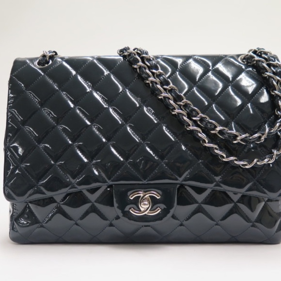 Chanel Handbags - Chanel Maxi Single Flap Bag Very Dark Teal